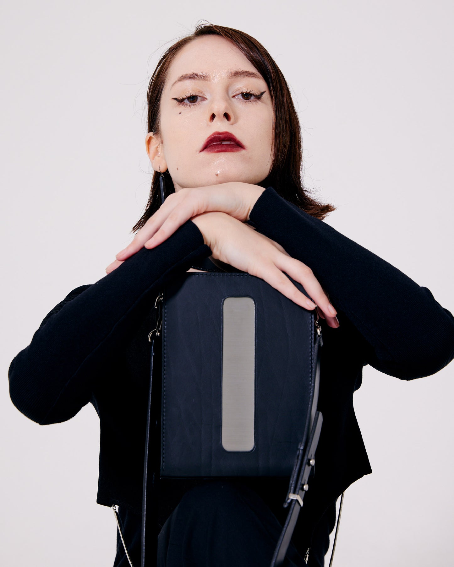 Leather&Stainless Shoulder Bag