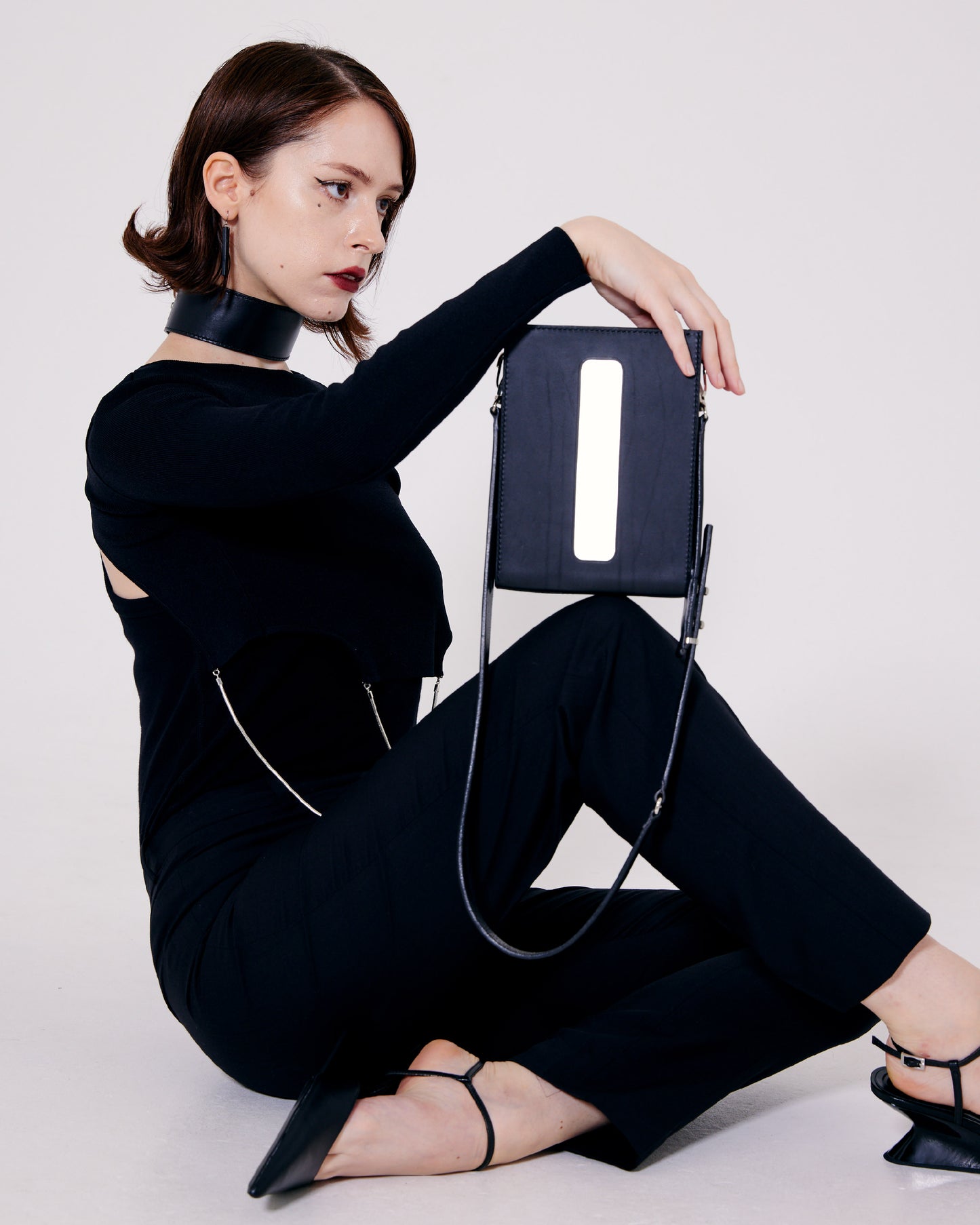 Leather&Stainless Shoulder Bag